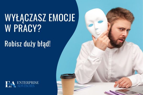 emocje w pracy – mężczyzna z maską